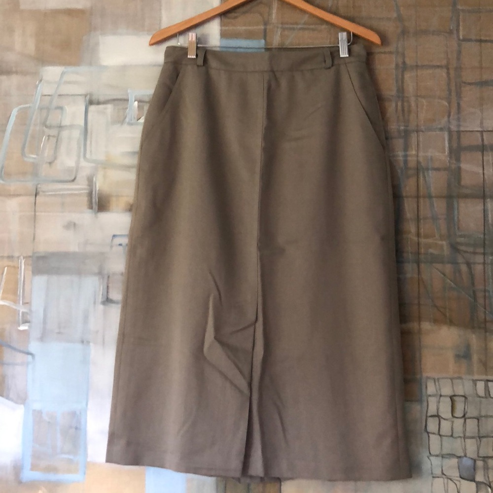Vintage Mondi Olive Green Midi Skirt